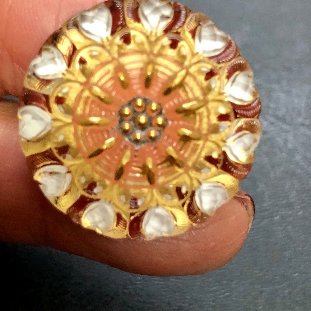 FRENCH ANTIQUE REPLICATED BUTTONS WITH 18K GOLD